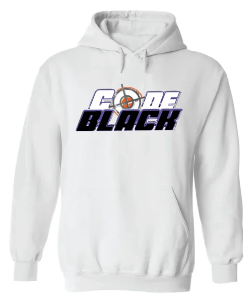 OGA White Hoodie Code Black