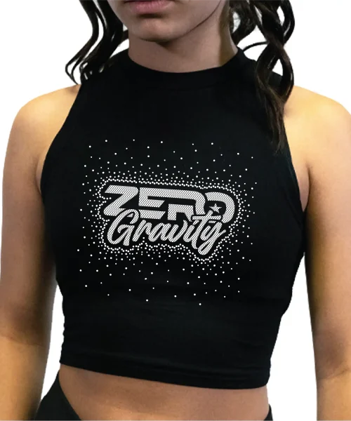 RC High Collar Crop Rhinestone