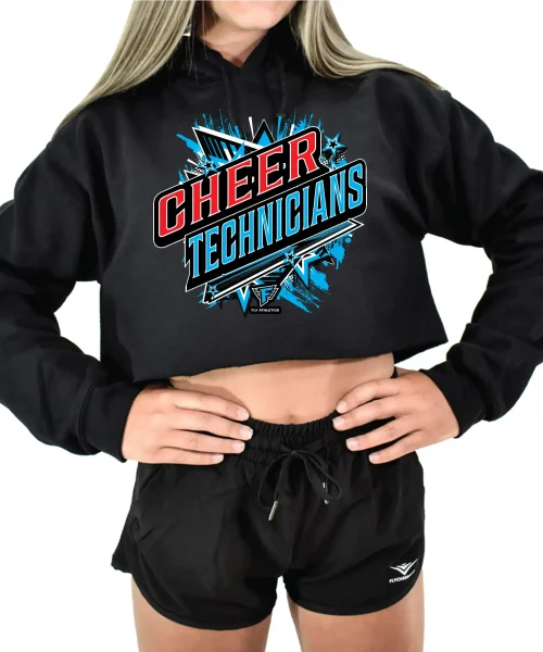 CT Cheer Technicians - Cropped Black Hoodie