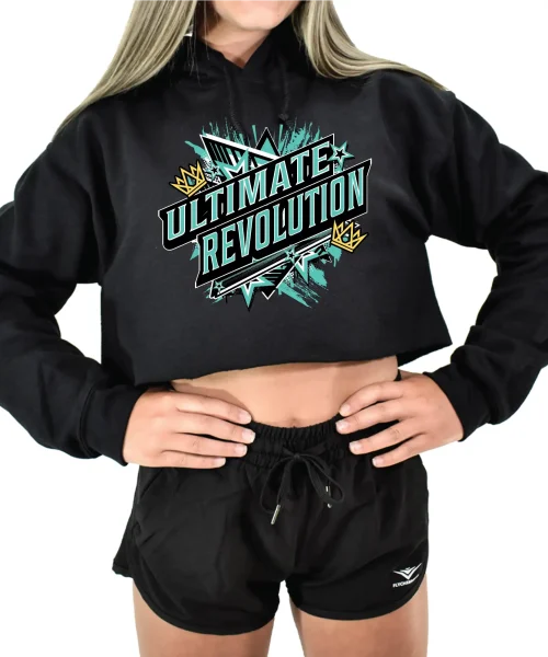 URA Black Crop Hoodie