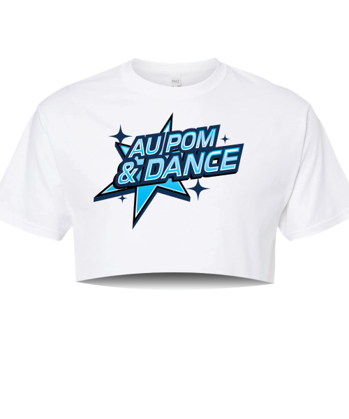 AU Pom & Dance White Cropped Tee