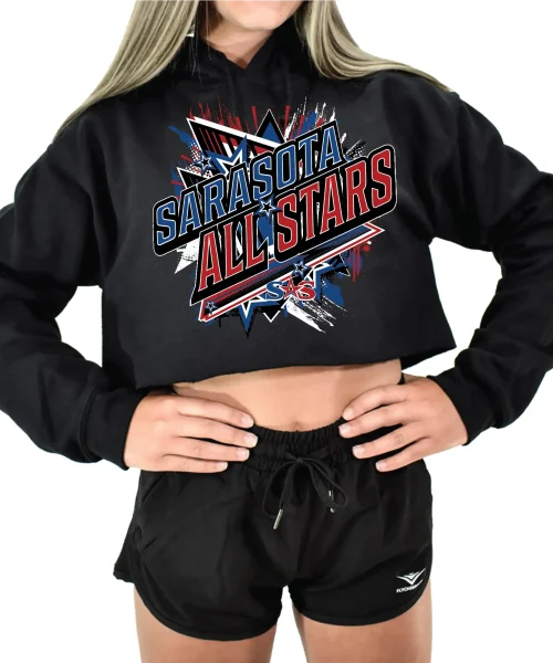 SAS Black Crop Hoodie