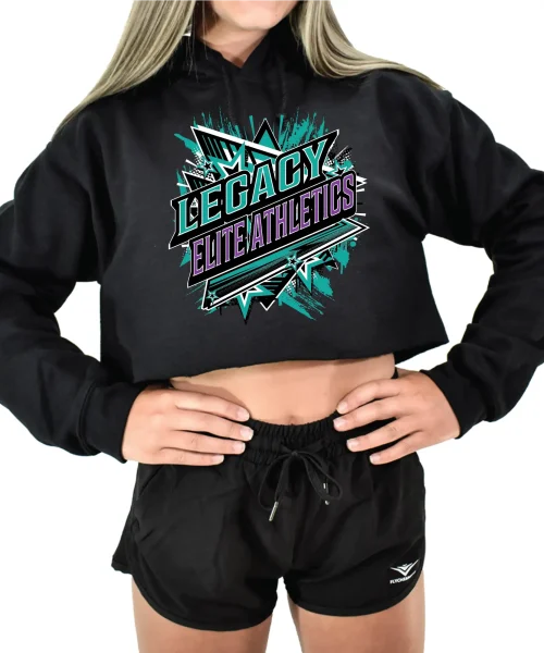 LEA Black Crop Hoodie