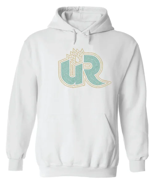 URA Rhinestone White Hoodie
