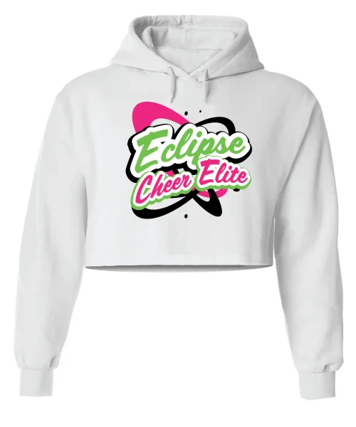 Eclipse Elite White Crop Hoodie