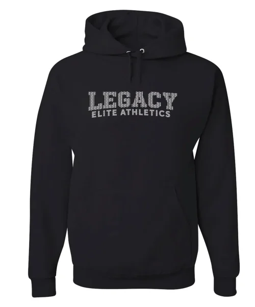 LEA Black Rhinestone Hoodie