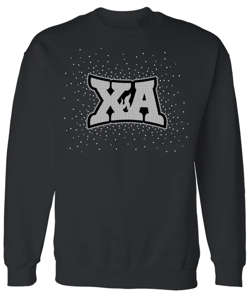 XA Rhinestone Black Crewneck