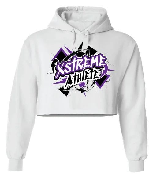 XA Cropped White  Hoodie