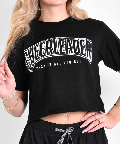 Cheerleader Black Cropped Tee - Image 2