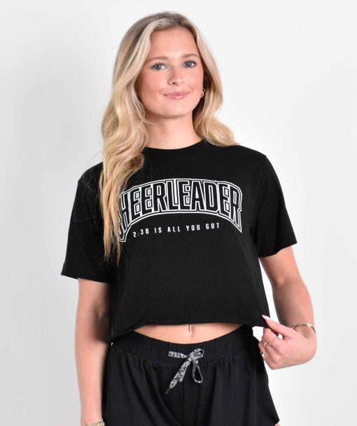 Cheerleader Black Cropped Tee