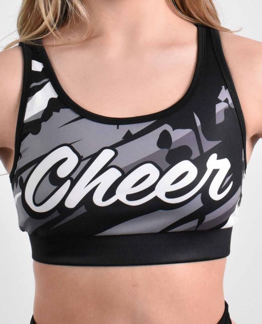 Black & Gray Cheer Sports Bra - Image 2