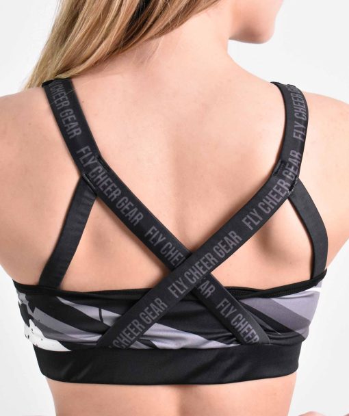 Black & Gray Cheer Sports Bra - Image 3