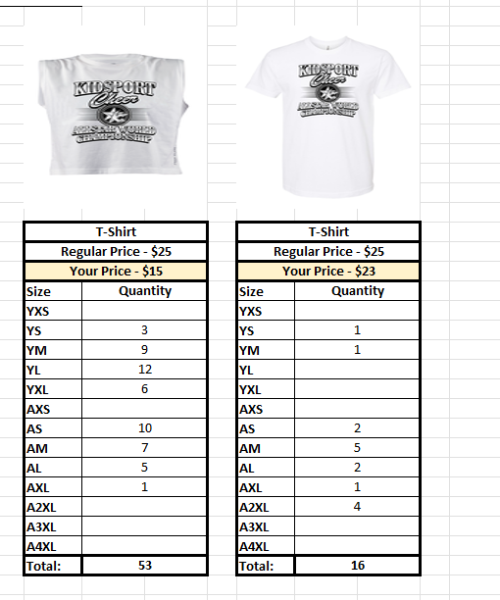 Kidsport Tanks and Tees