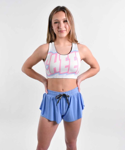 Blue & Pink Cheer Sports Bra