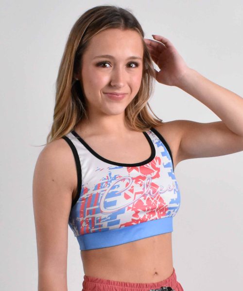 Blue & Pink Sports Bra