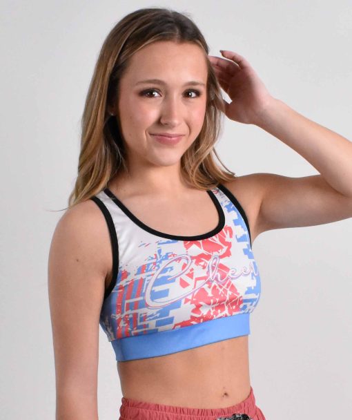 Blue & Pink Sports Bra