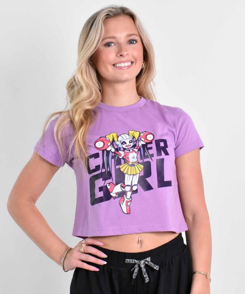 Cyber Cheer Girl Cropped Tee