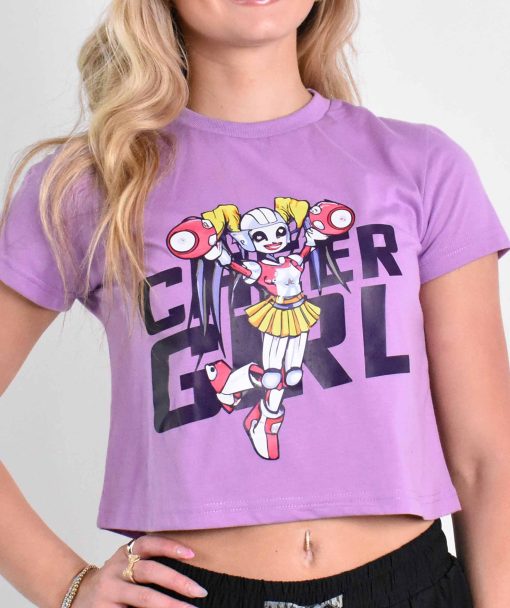 Cyber Cheer Girl Cropped Tee - Image 2