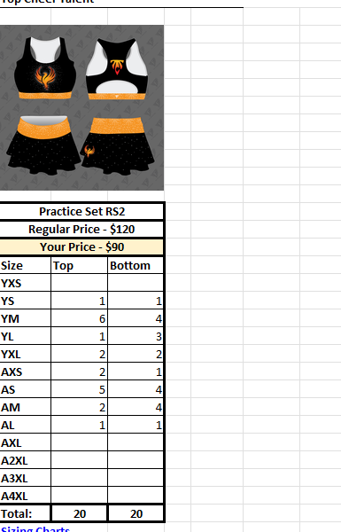 Top Cheer Talent Practice Sets 25