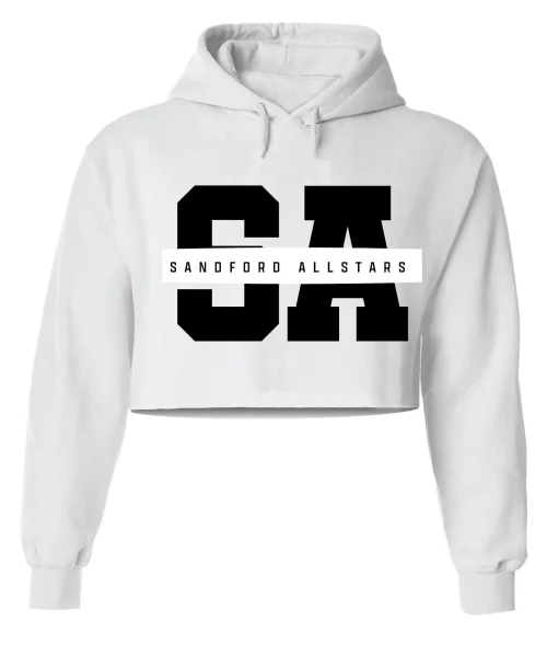 SA Sanford White Crop Hoodie