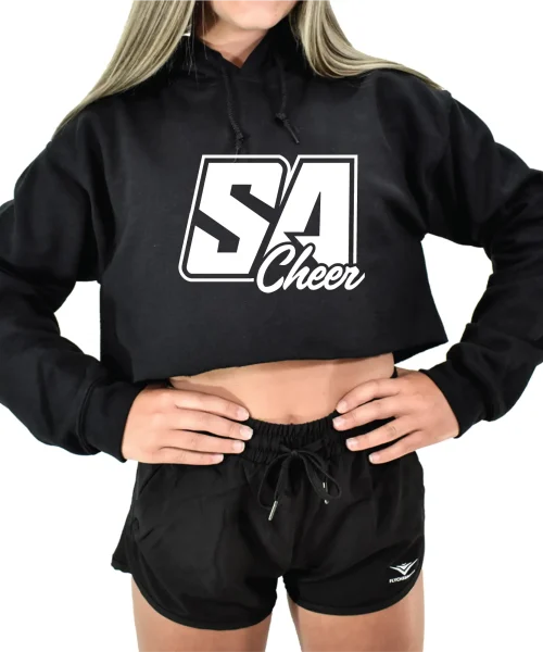 SA Sanford Black Crop Hoodie