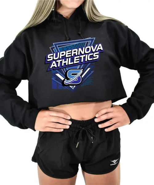 Supernova Black Crop Hoodie