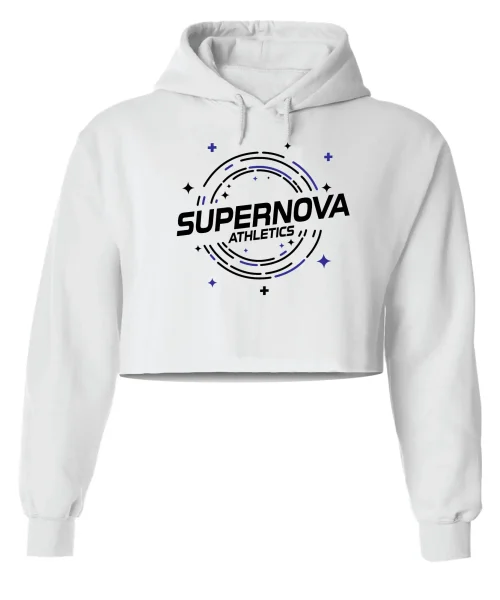 Supernova White Crop Hoodie