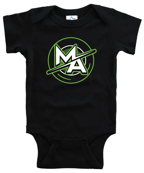 MA Black Baby Onesie
